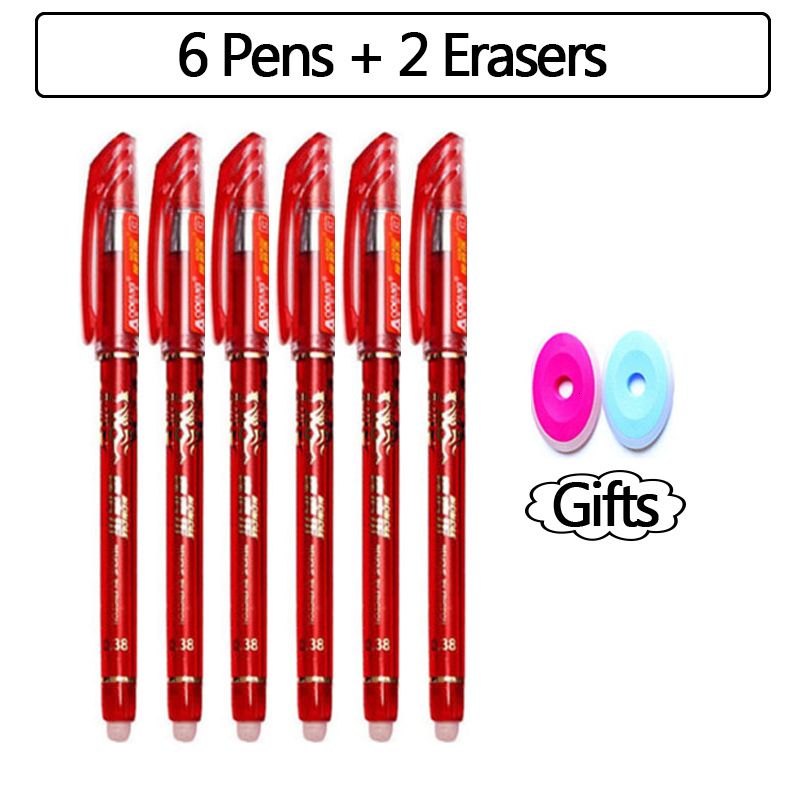 6 stylos rouges