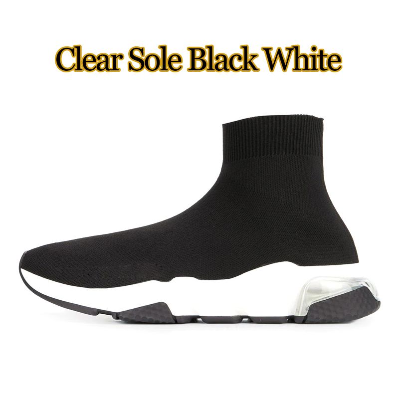 Clear Sole Black White