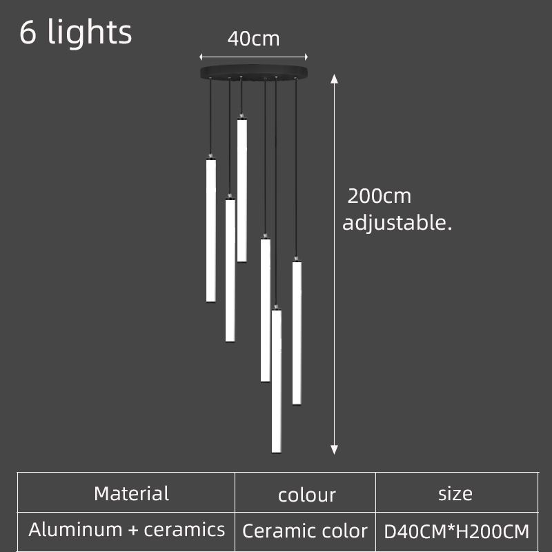 6 lumières blanches lumière