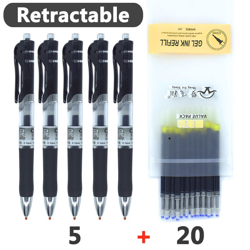 Black-5Pens-20refill