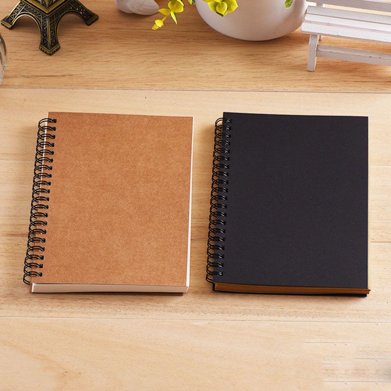 Wholesale Notepads Notebook Spiral Sketchbook Graffiti For School Supplies  Size A5 A6 100 Pages Kraft Paper Cover Blank Page 230503 From Kuo10, $7.45
