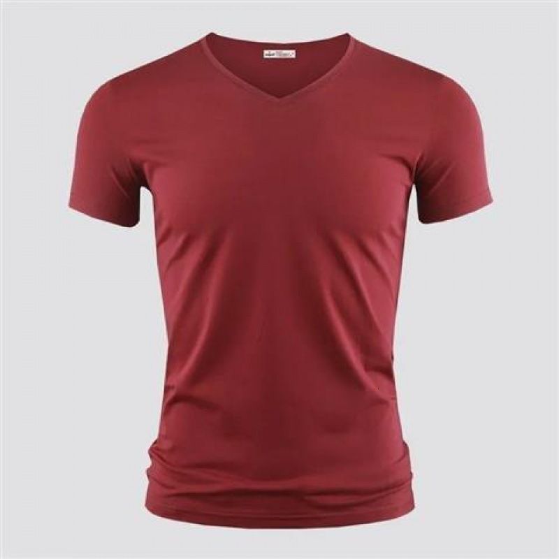 red v-neck