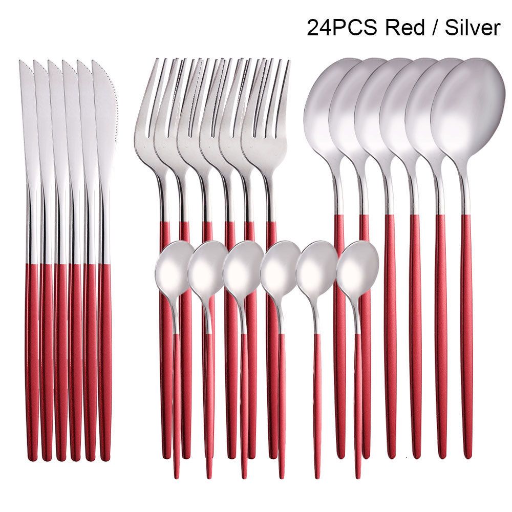 Red Silver 24pcs