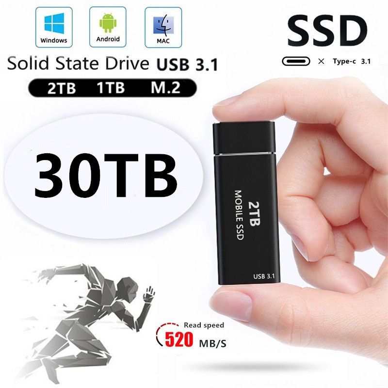 Disque dur externe 4 To SSD externe externe 4 To USB 3.1 USB-C SSD Disque  dur externe compatible avec Desktop/Mac/Windows/Linux/Android (4 TB, rouge)  : : Informatique
