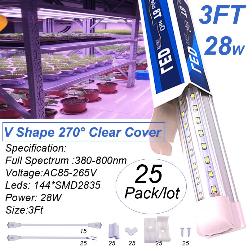 3ft 28W V Form 270 ° Clear Cover