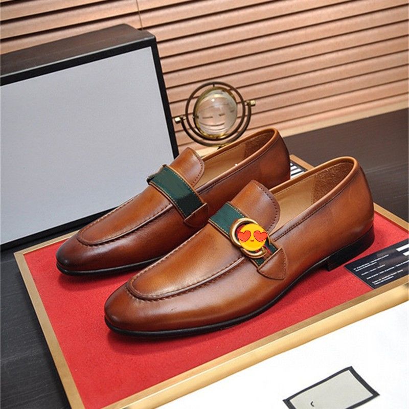 Zapatos planos de cuero genuino para hombre, mocasines informales