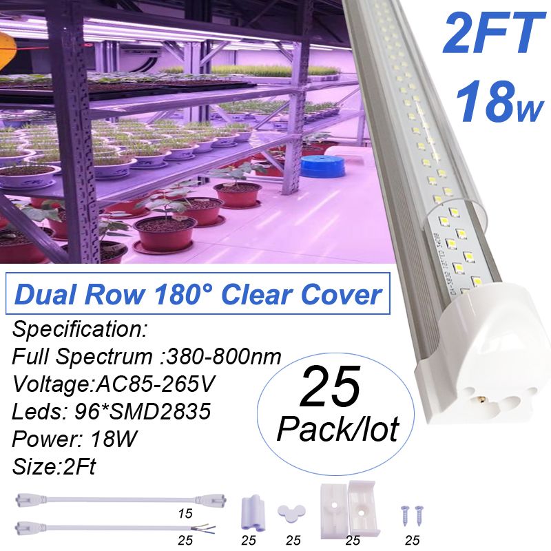 2ft 18W Dual Row 180 ° Clear Deckung