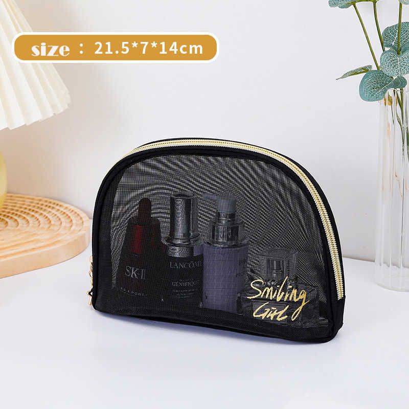 1PC Multifunctional Storage Bags Portable Household Cosmetic Zipper Pouch  Transparent Mesh Makeup Organizer Pack Toiletry Handbag
