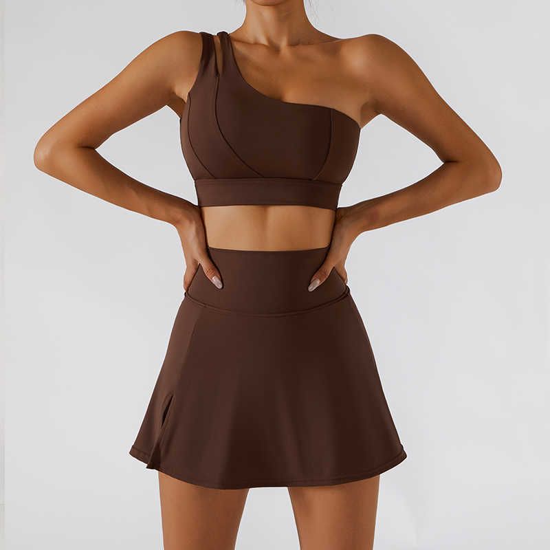 brown shorts set