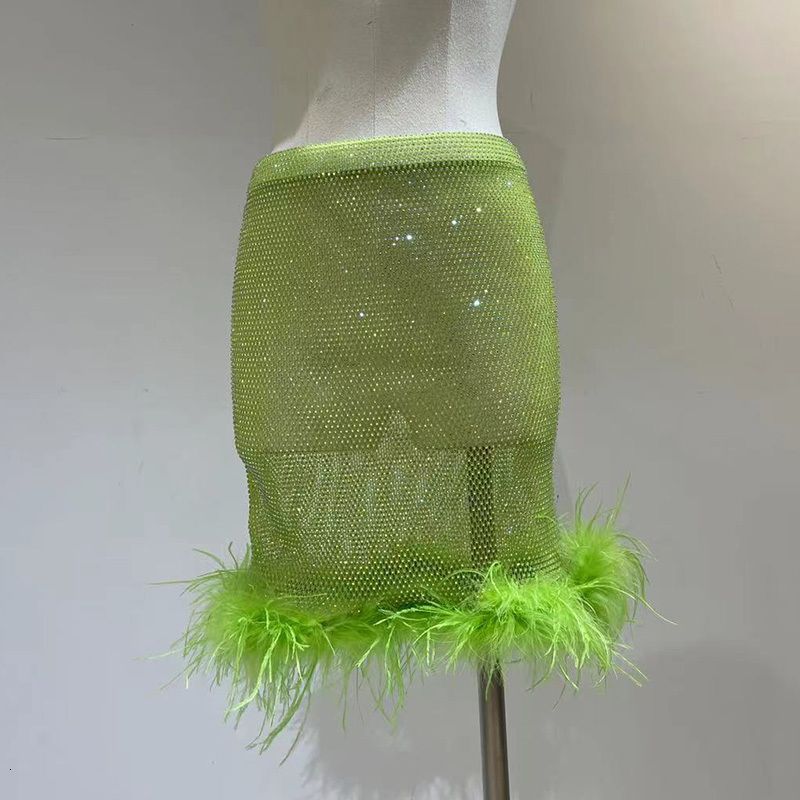 green skirt feather