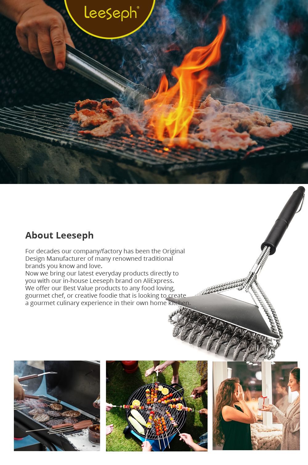 Grill Brush And Scraper Bristle Free, BBQ Accessories Grill Brush For Outdoor  Grill, Safe Stainless Steel BBQ Brush - AliExpress