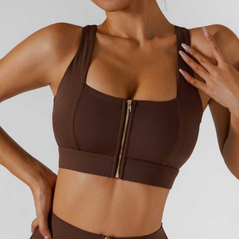 brown sports bra-b