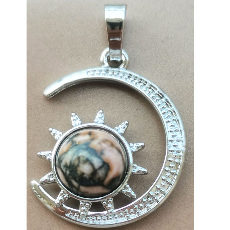 Pendant Necklaces Jaspe Labradorite Tiger Eye Lapis Lazui Goldstone Opal Crystal Rhodorite Art Bead 1pcs WB1125_voghion.com