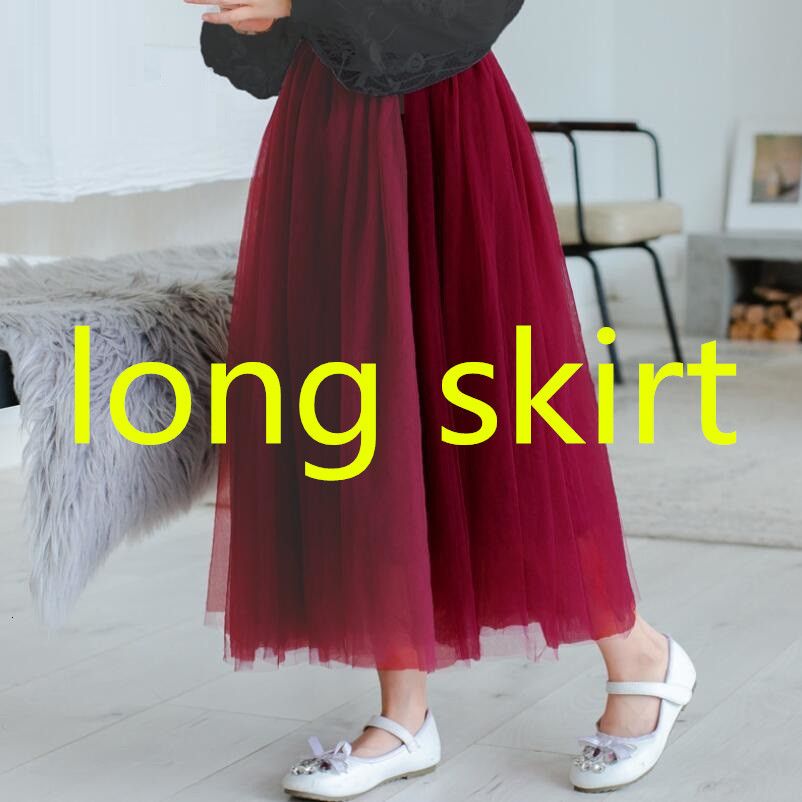 long skirt wine red
