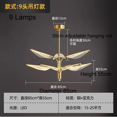 Diameter 85 cm hoogte 55 cm 9 lampen