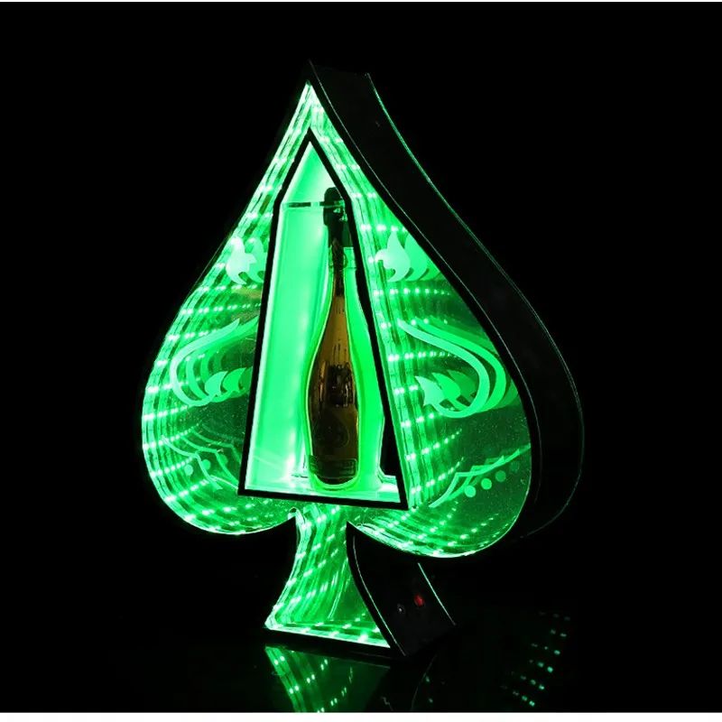 LED VIP Brand Logo Bar Neon Sign Ace of Spade Armand de Brignac Champagne  Bottle Presenter Carrier Box Acrylic Display Racks