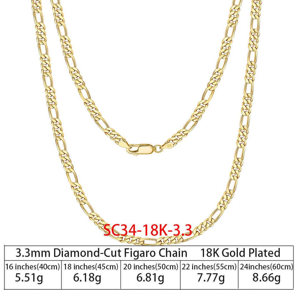 3.3mm-18k altın kaplama-18 inç