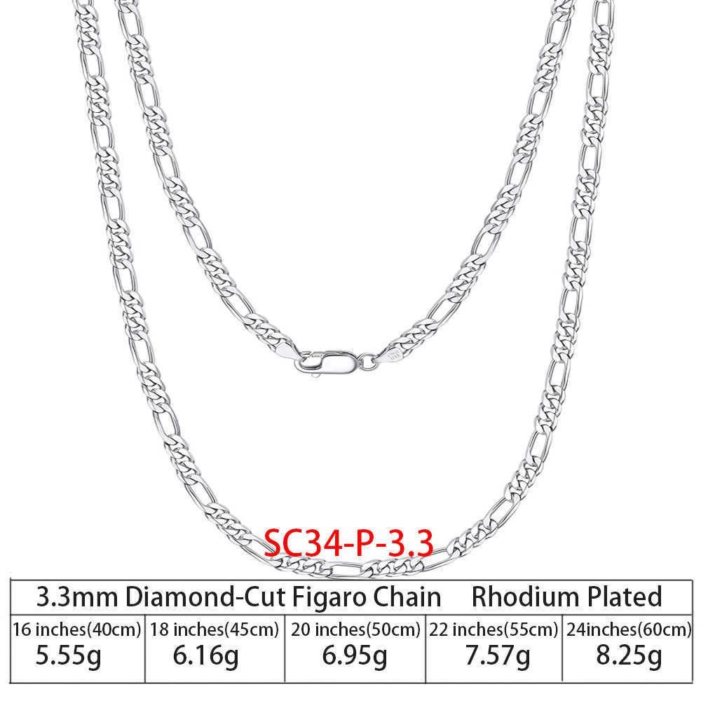 3.3mm-rhodium plated-22 inches