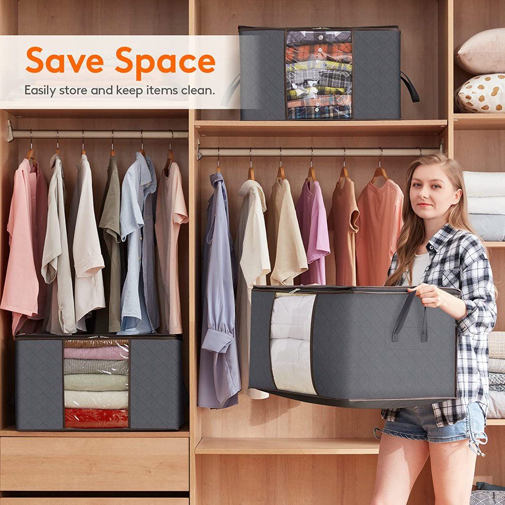 Zippered Storage Bags Jumbo Closet King Comforter Clothes Blanket Space  Saver