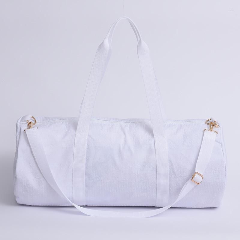 White duffle bag