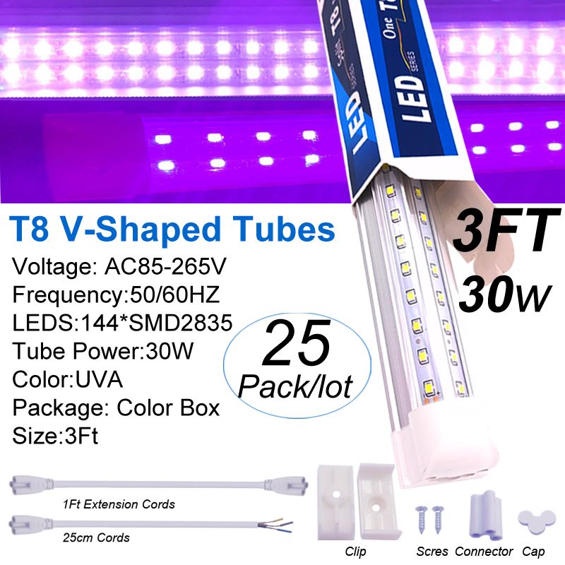 3ft 30W V-formad T8 395NM-405NM UVA