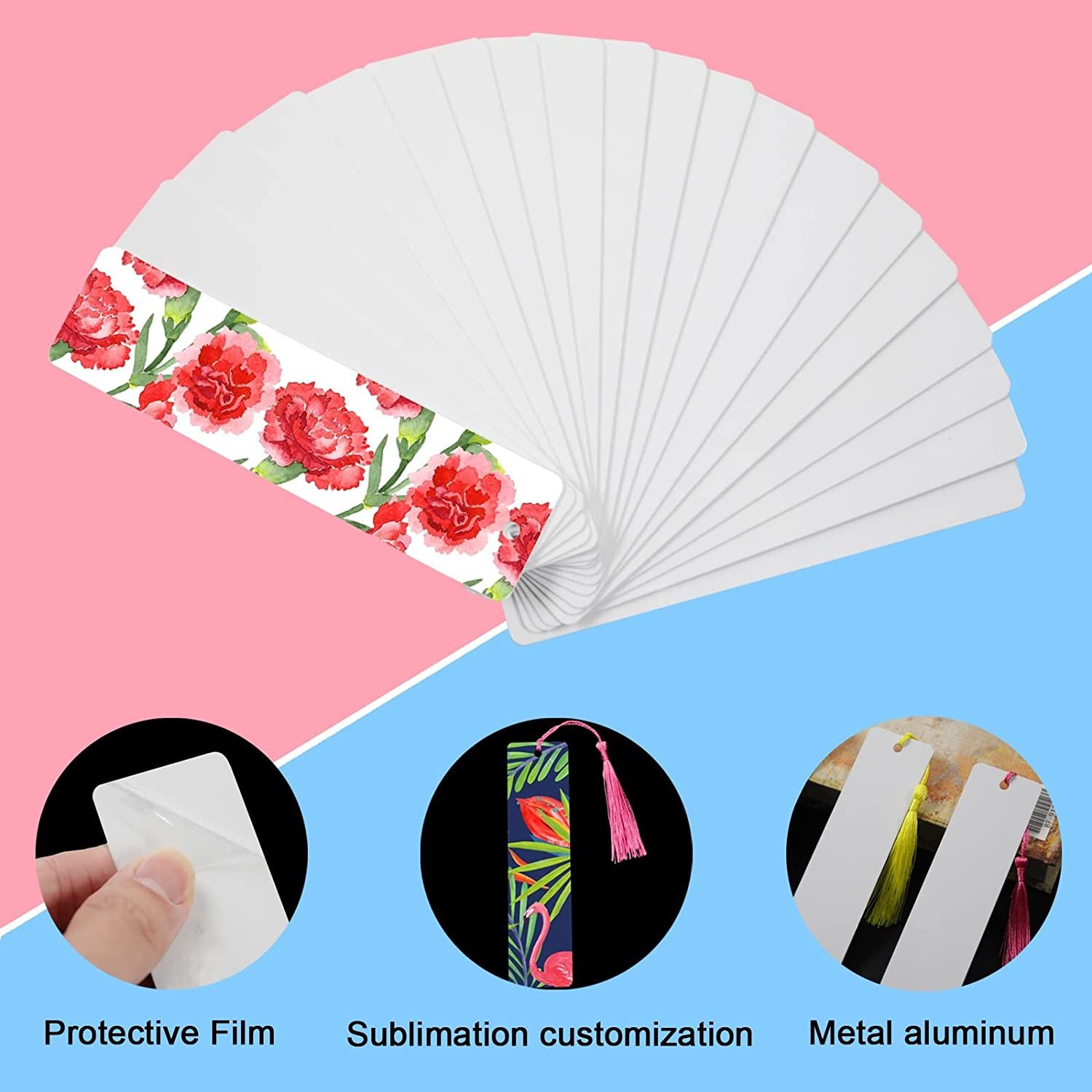 15 Pieces Sublimation Bookmark Acrylic Blank Bookmarks with