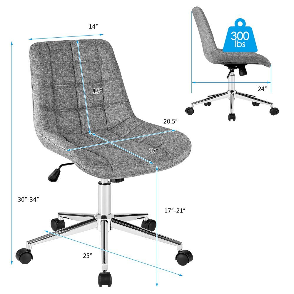 Ergonomic Desk Chair with Lumbar Support and Rocking Function - Costway