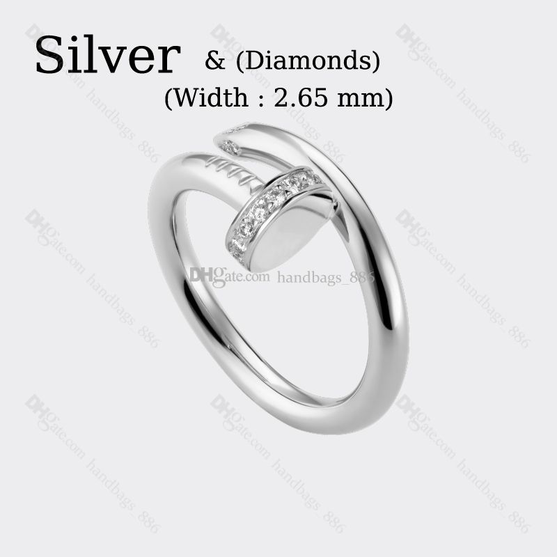 Silver -nail Ring (diamonds)