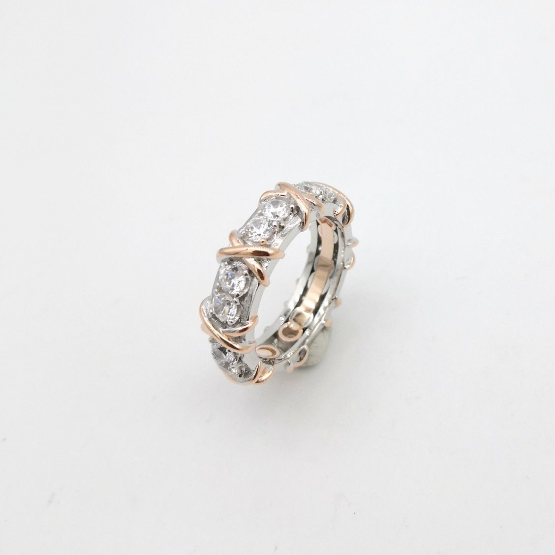 Rose Gold X Cross Ring#9