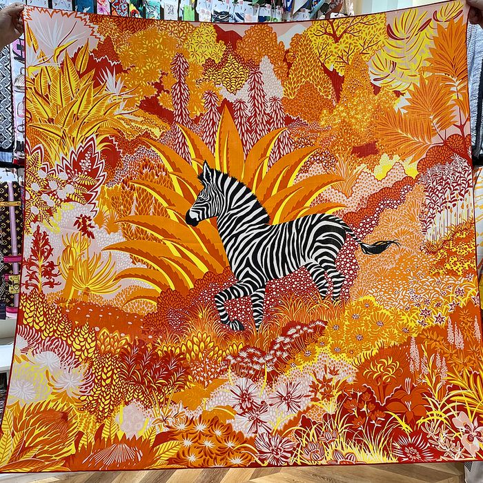 Zèbre orange-135 cm x 135 cm