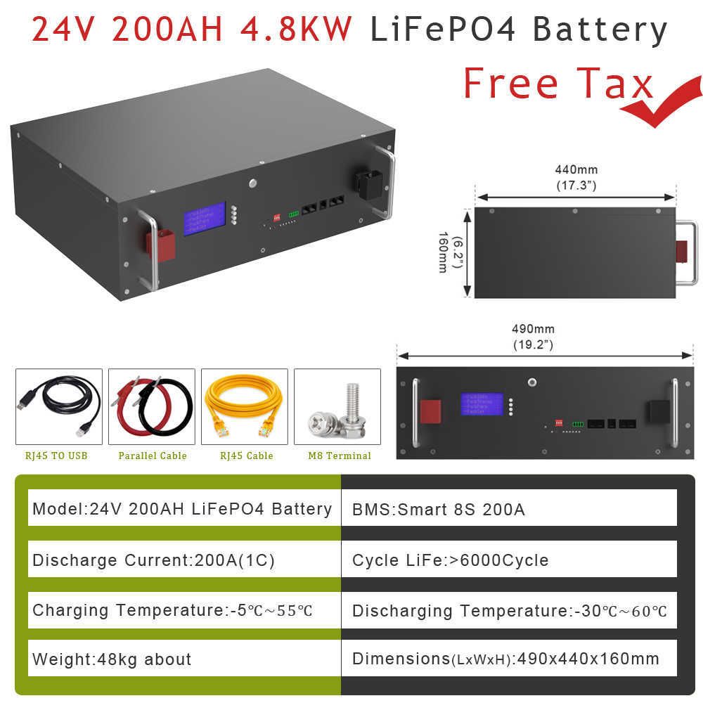 24V 200AH 4.8kWh