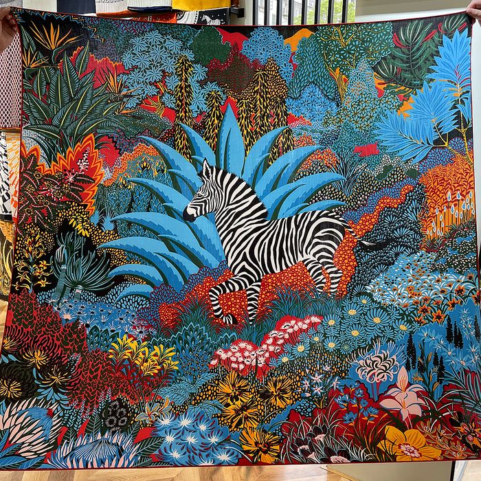 Zebra azul-135 cm x 135 cm