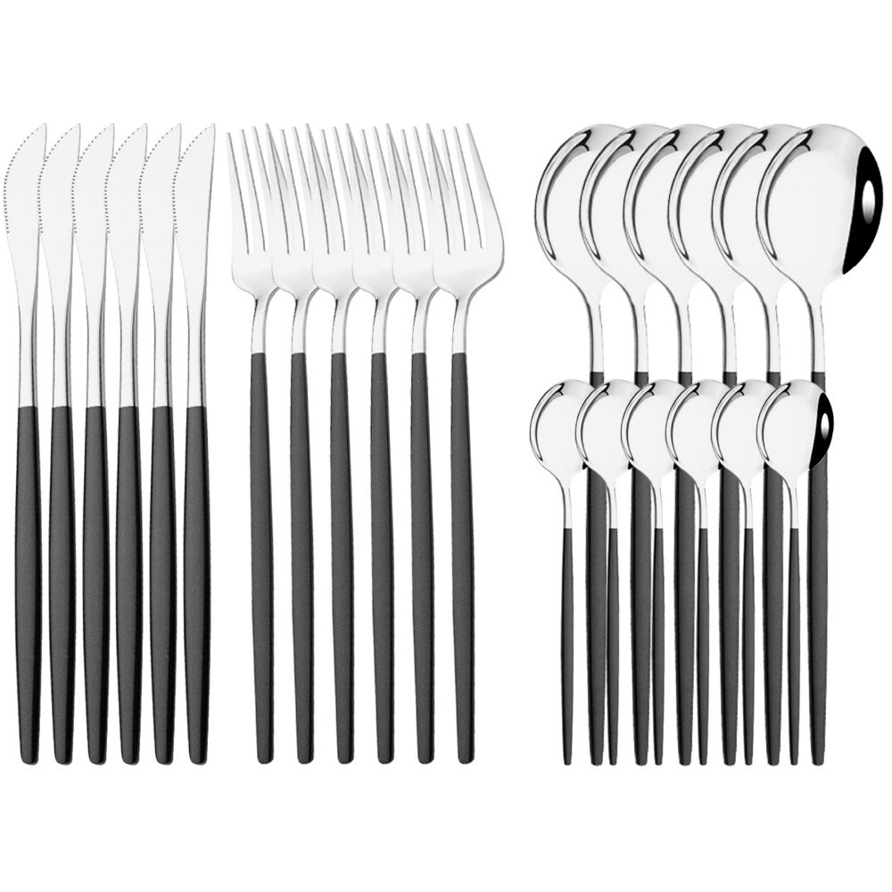 24 pcs schwarz Silber