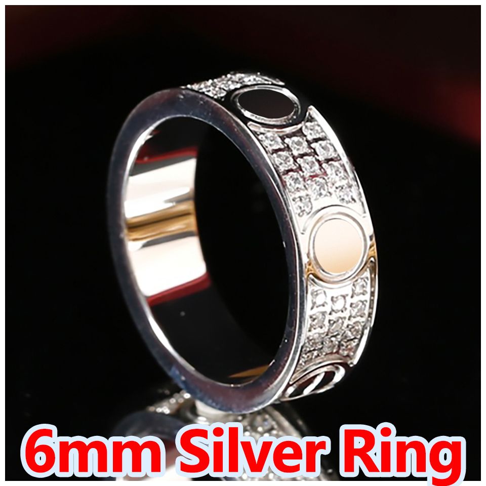 6mm Silve With 3Diamond Ring