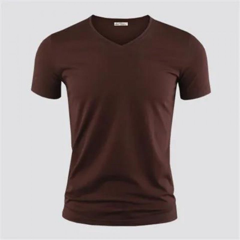 donkere koffie v-neck