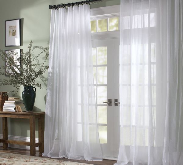 white sheer curtains