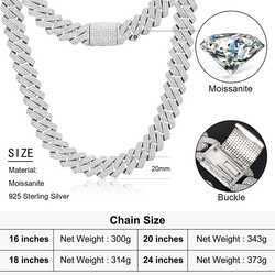 20mm 3ROW-WHITE GOLD-671-16inches