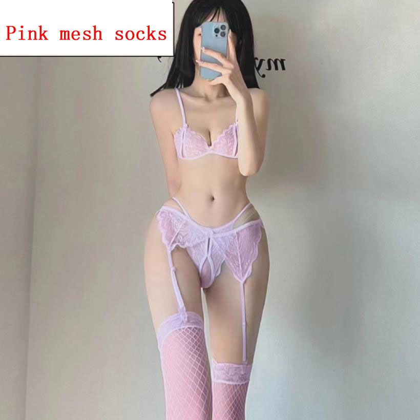 Pink-Mesh stockings