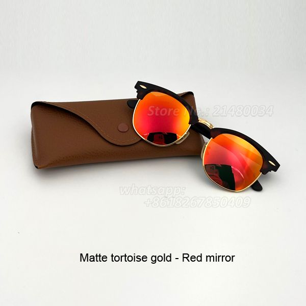 Matte Tortoise Gold  Red Mirror