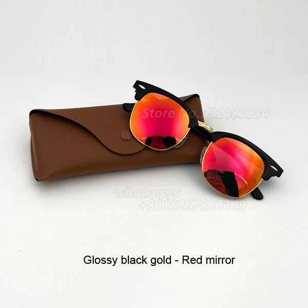Glossy Black Gold  Red Mirror