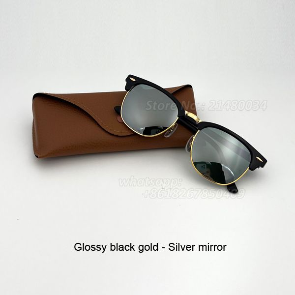 Glossy Black Gold  Silver Mirror