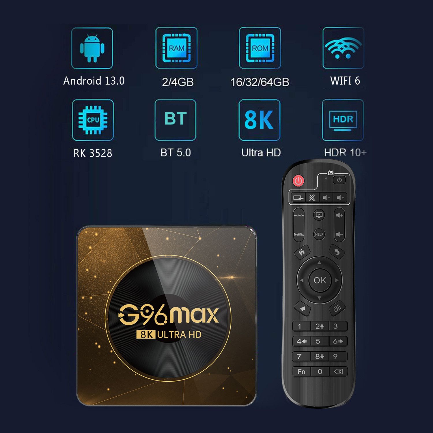 G96 Mini TV media Controller Android Smart TV Box, 16GB