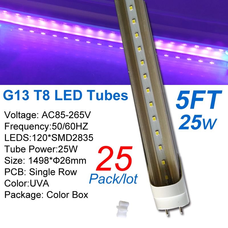 5ft 25W G13 단일 행 395NM-405NM UVA