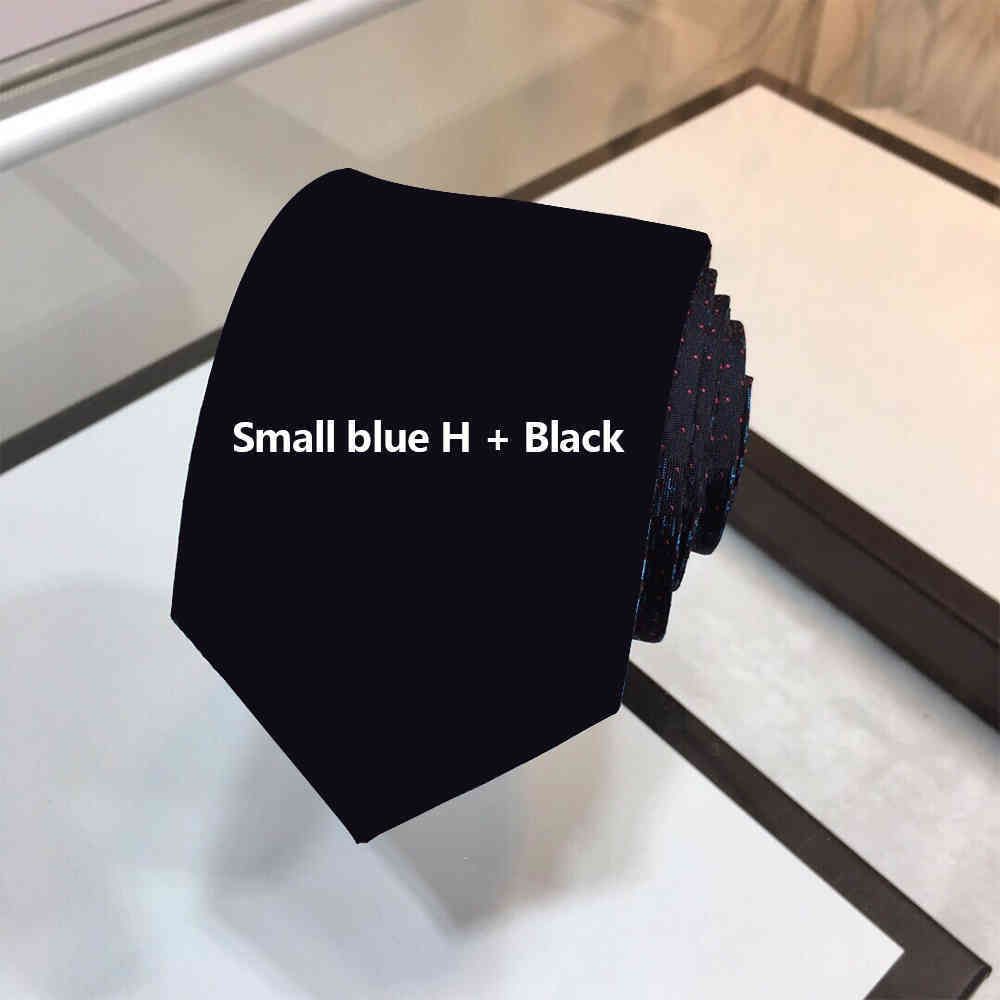 Small blue H black