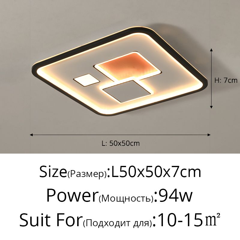 Um quadrado 50 cm três cores