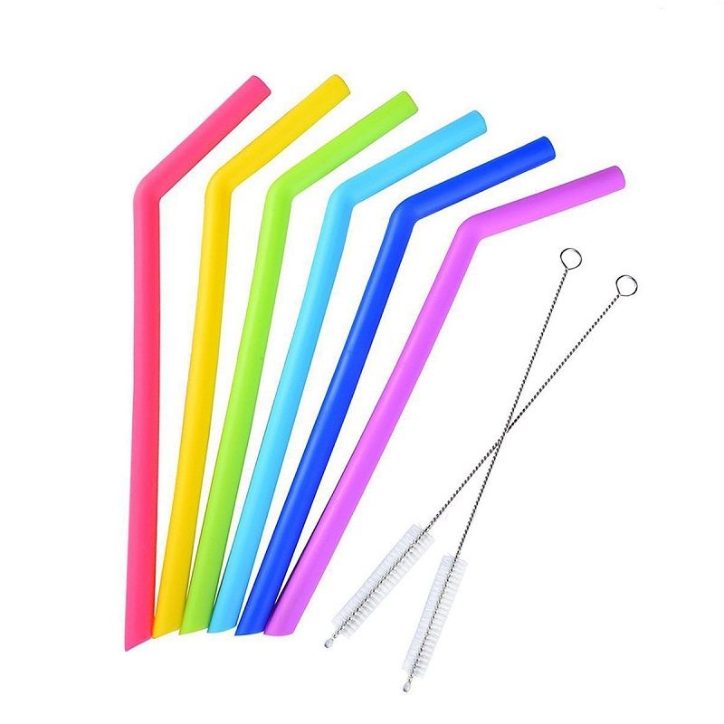 Reusable drinking straws, bulk silicone bendy collapsible straws