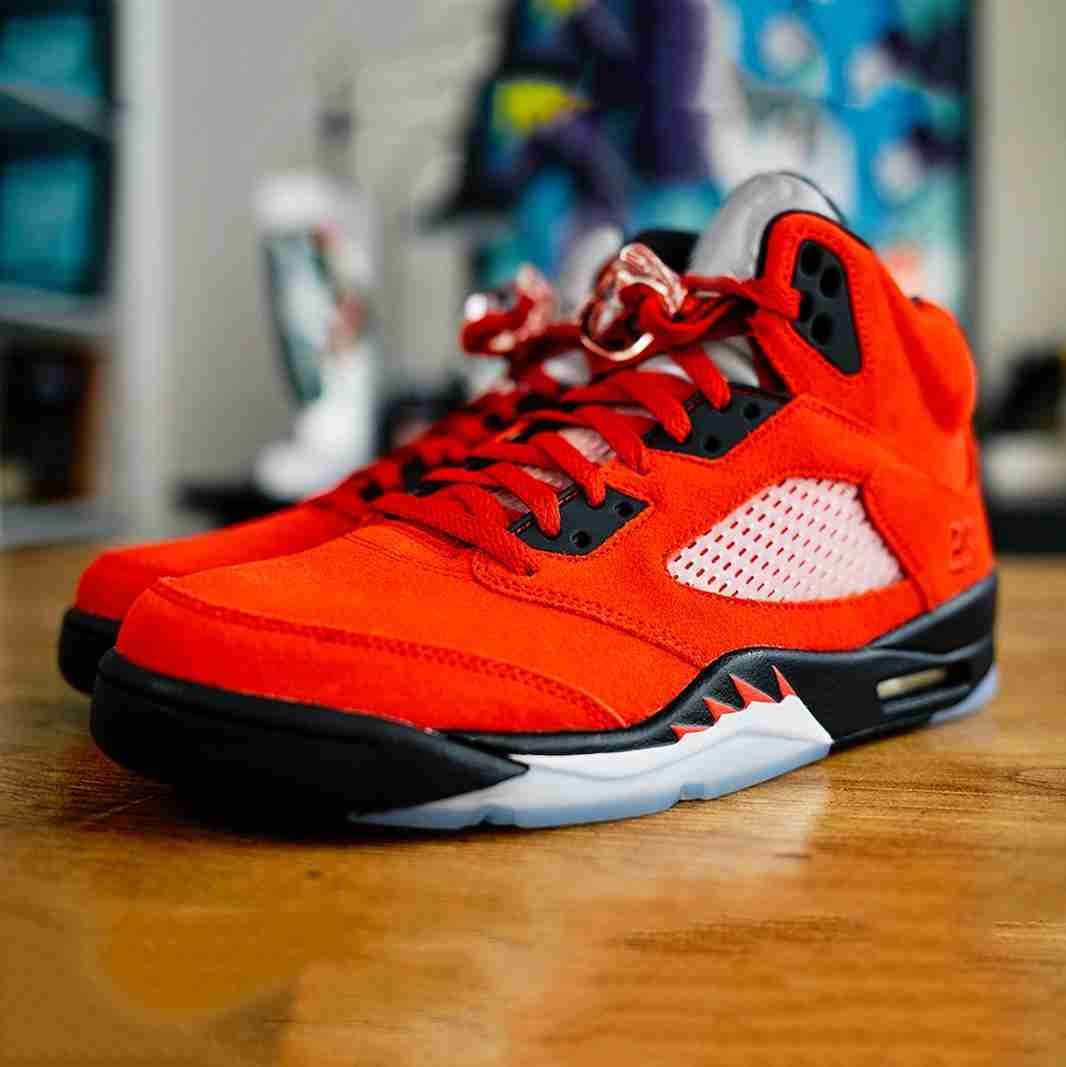 raging bull 5s black laces