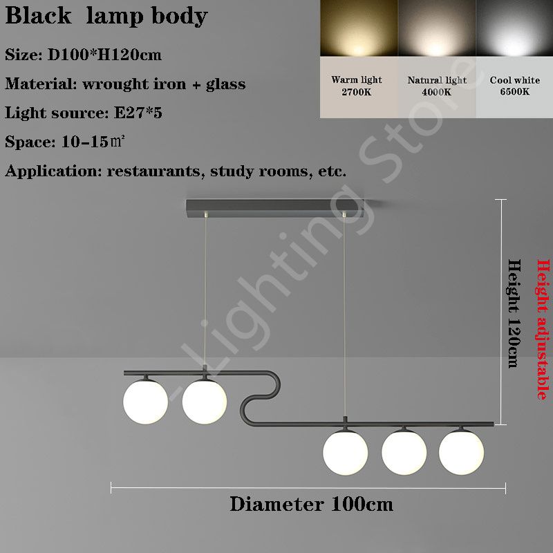 Noir-L100cm Lumière chaude sans télécommande