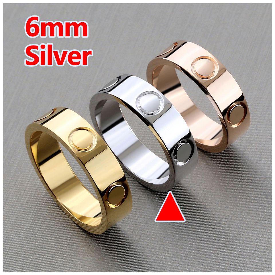 6mm argento senza anello di diamanti