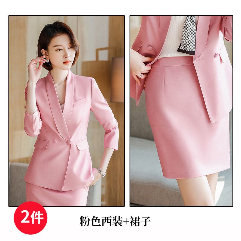 Pink skirt suit